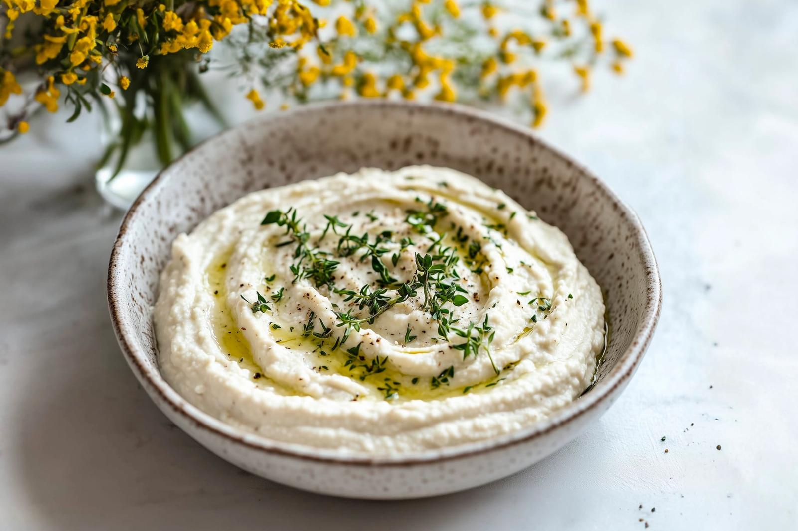 Houmous de soja aux amandes et herbes fraîches
