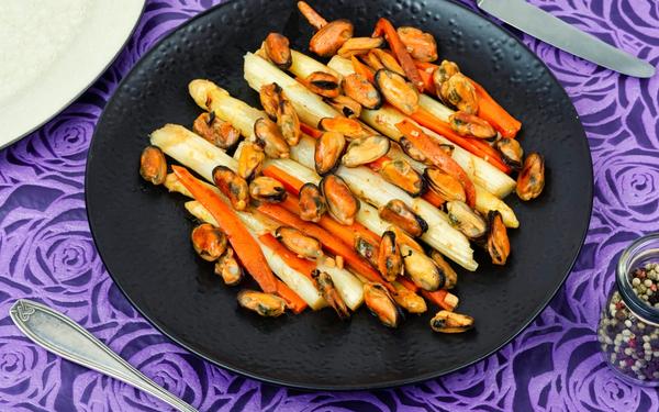 Recette moules aux asperges