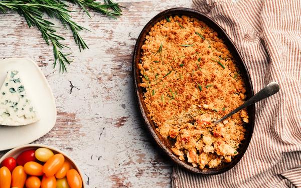 Crumble de poulet et roquefort