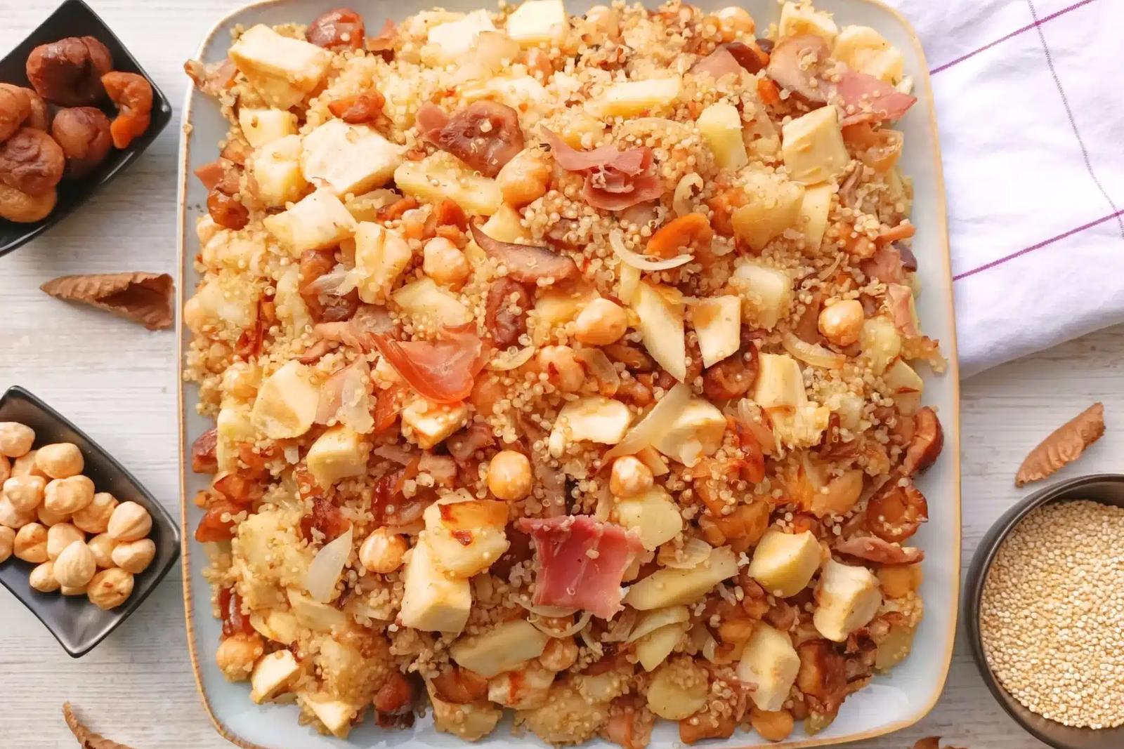 Quinoa champignons panais châtaigne – une recette forestière