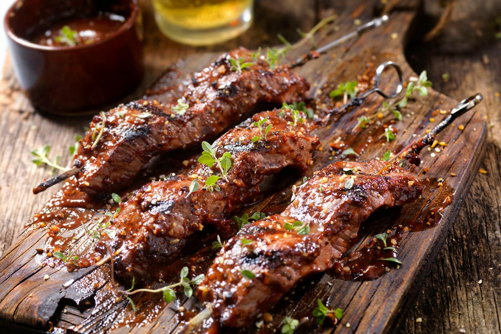 Brochettes de steak BBQ