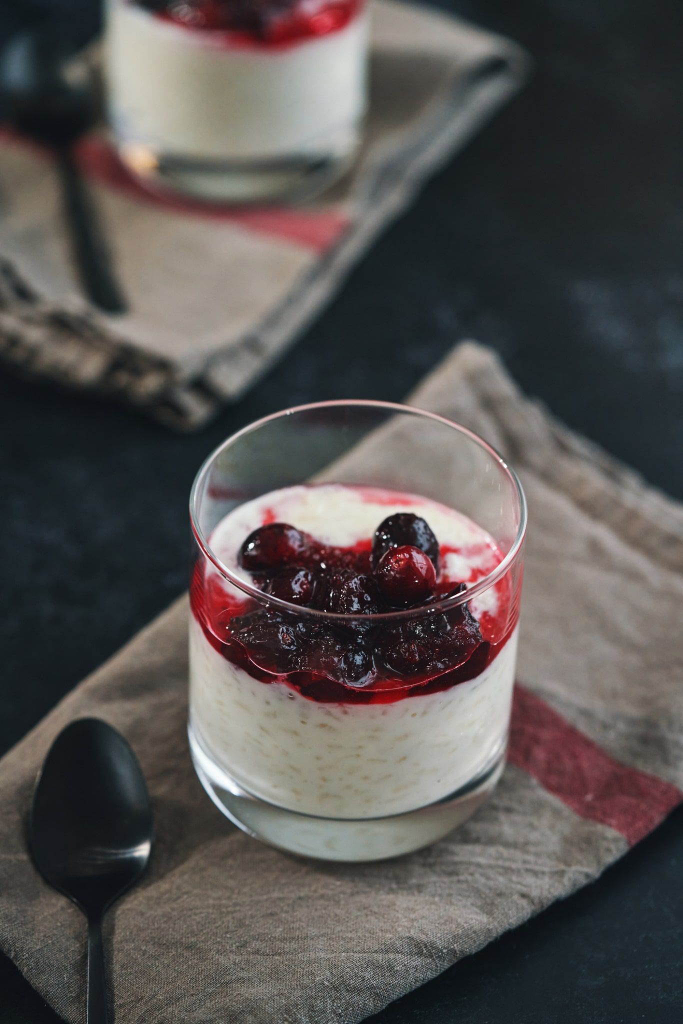 Riz au lait à la scandinave, compotée de canneberges