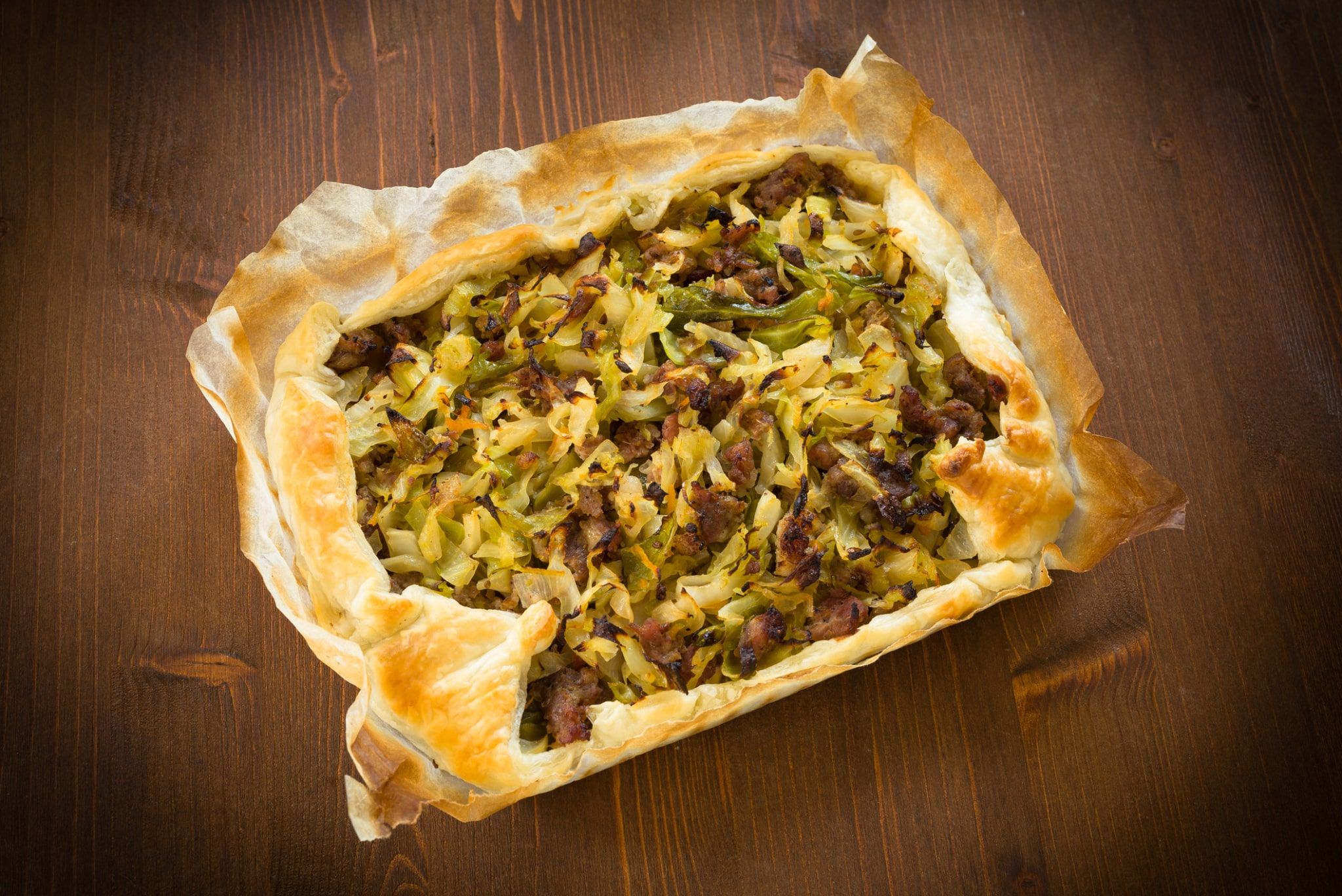 Tarte chou saucisses