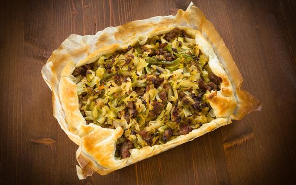 Tarte chou saucisses