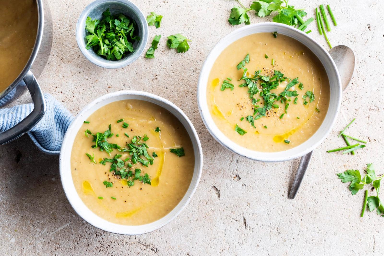 Soupe de panais et poireau
