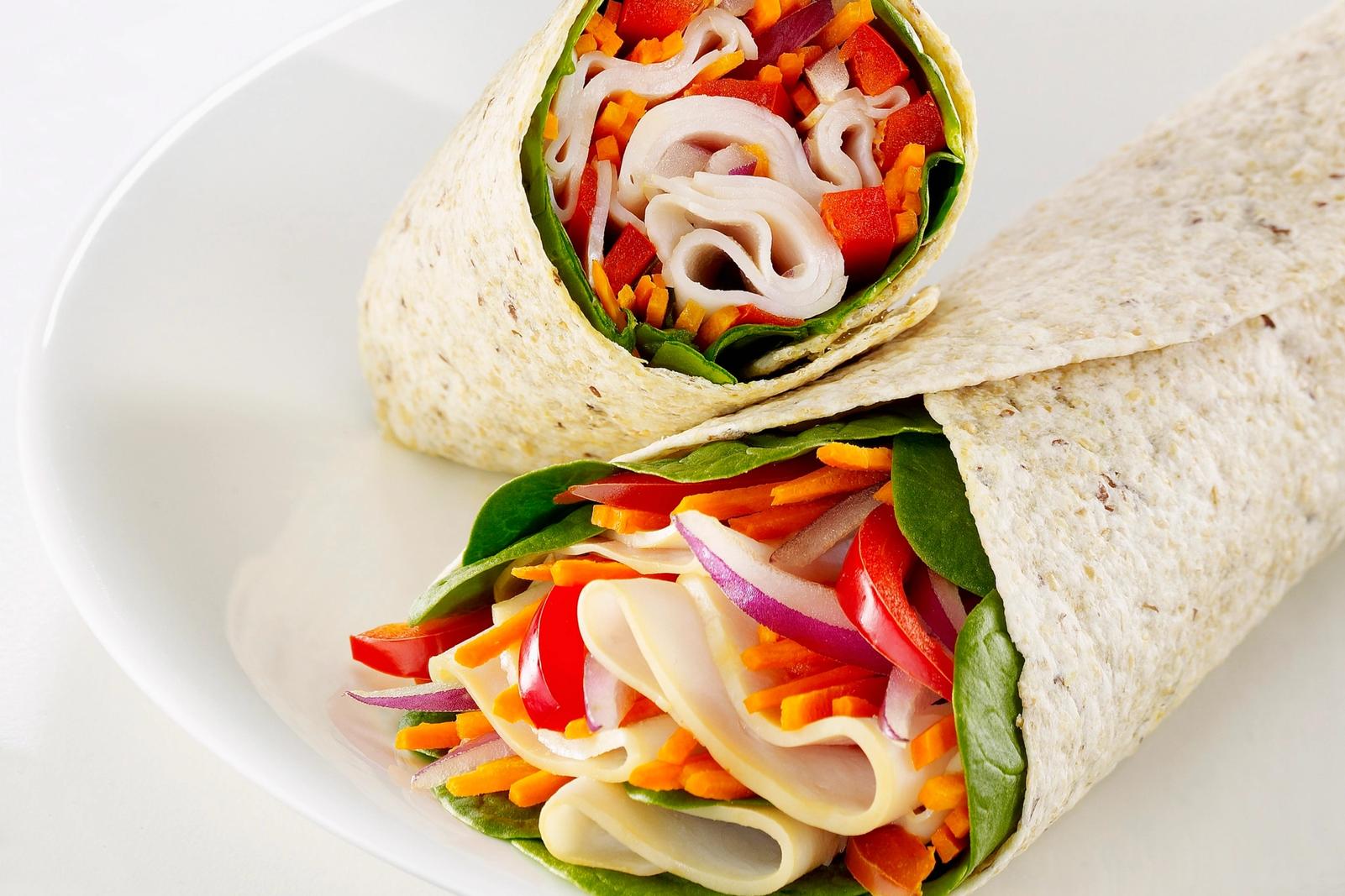 Wraps aux filets de dinde et aux légumes