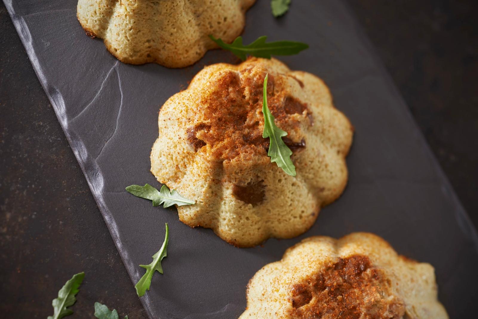 Flans de pâtisson et châtaignes, parfumés au paprika