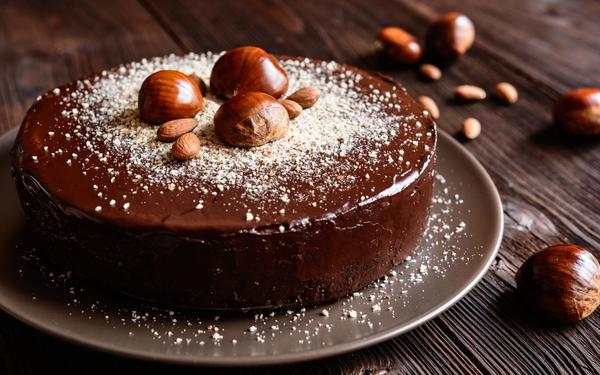 Gâteau aux châtaignes, aux amandes et au chocolat