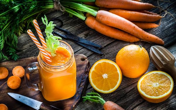 Jus d'orange et carotte