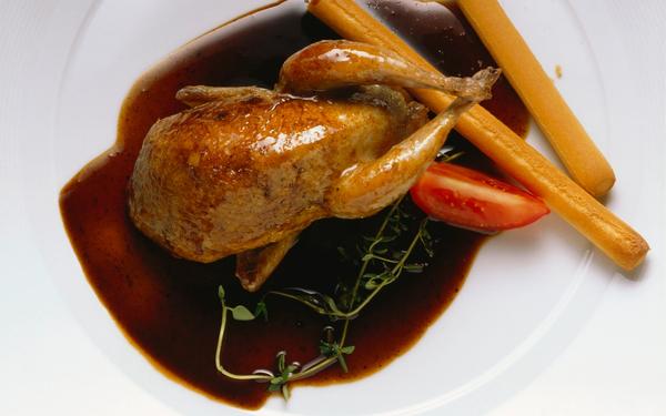 Caille à la sauce balsamique