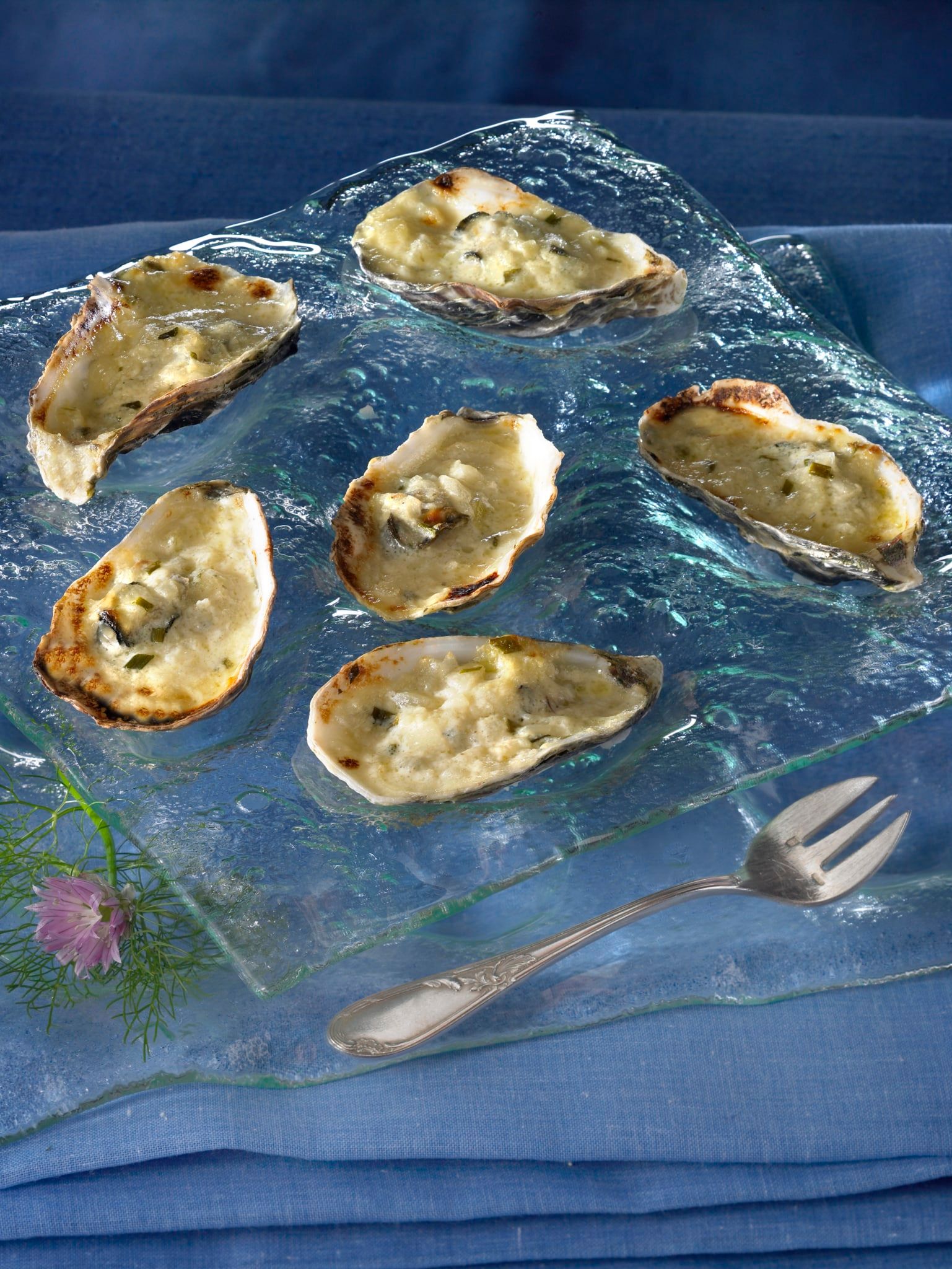Huîtres gratinées au champagne et à l’échalote
