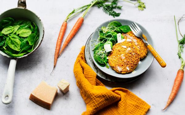 Galette de quinoa à la carotte et à la patate douce