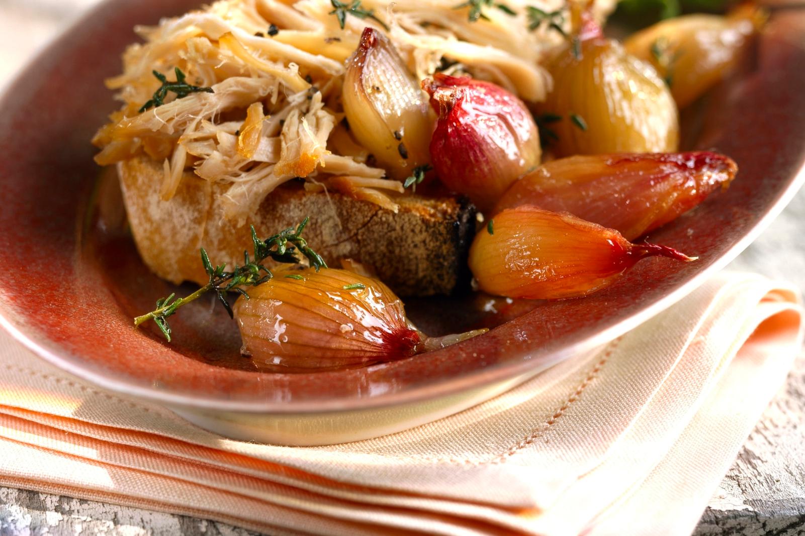 Rillettes de lapin et échalotes confites