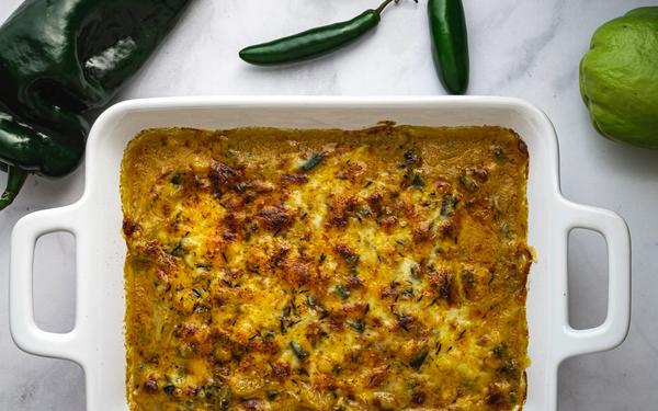 Gratin de christophines et poivrons aux épices