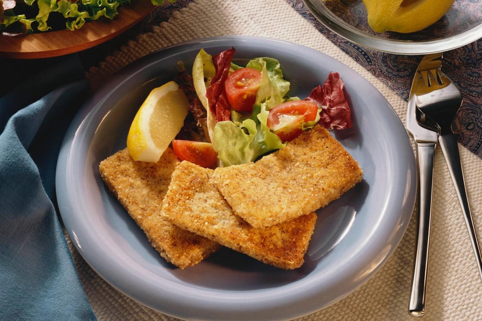 Escalope de tofu avec petite salade