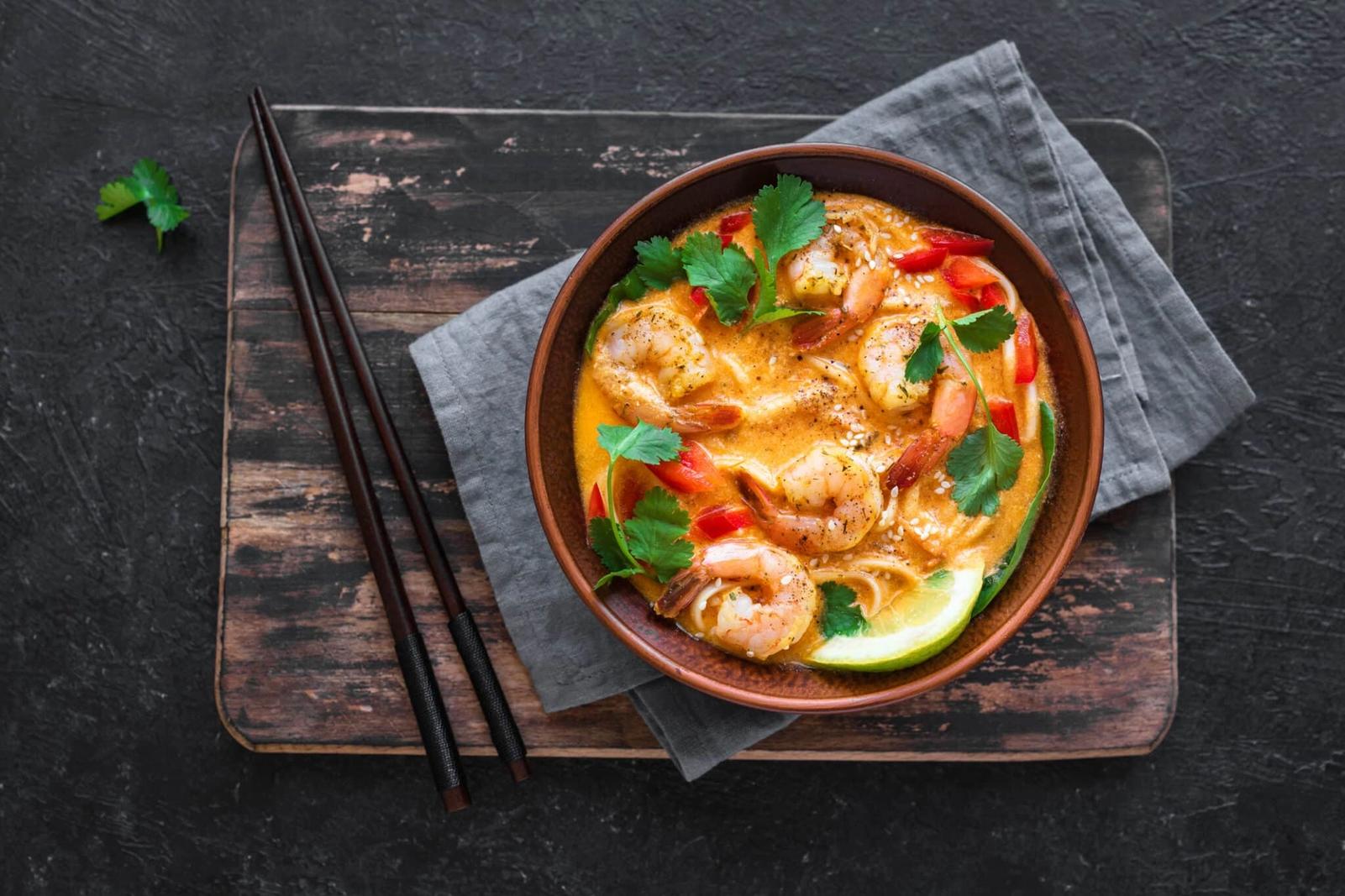 Soupe de crevettes coco citronnelle