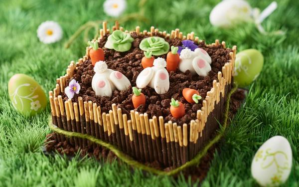 Gâteau de Pâques en forme de jardin