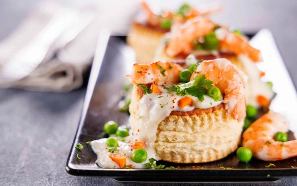 Recette feuilleté à la crevette et petits légumes
