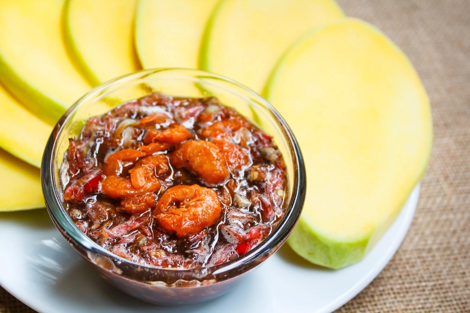 Crevettes à la sauce sucrée de mangue