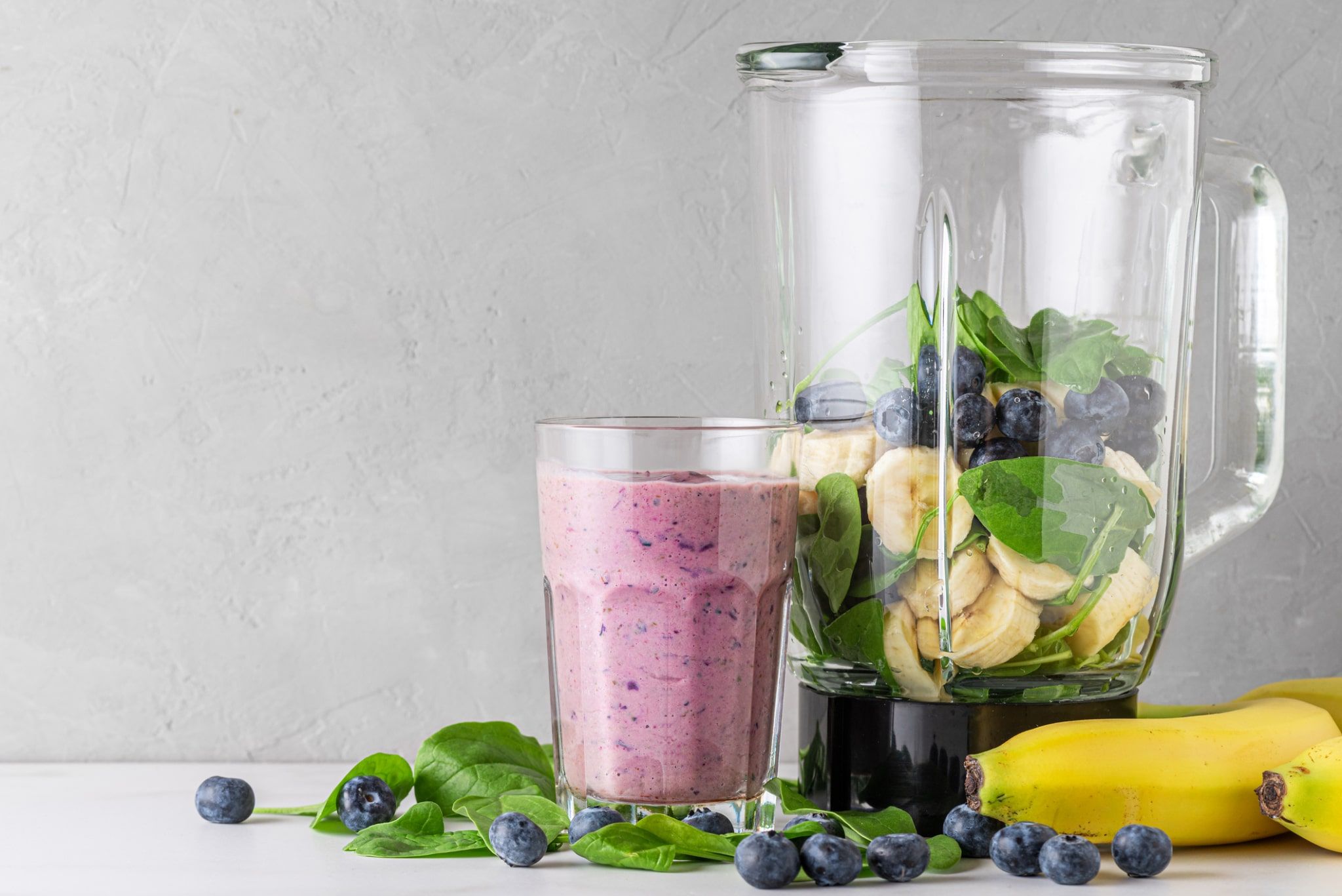 Recette smoothie aux myrtilles bananes et épinards