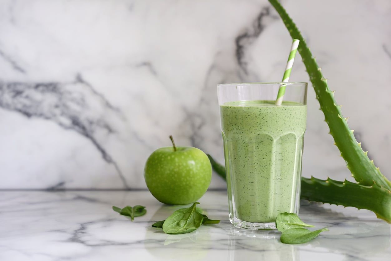 Jus vert détox aloe – épinard – pomme