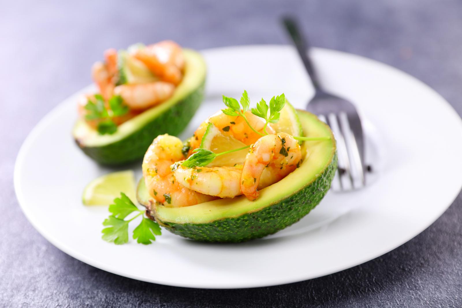 Salade d'avocat aux crevettes
