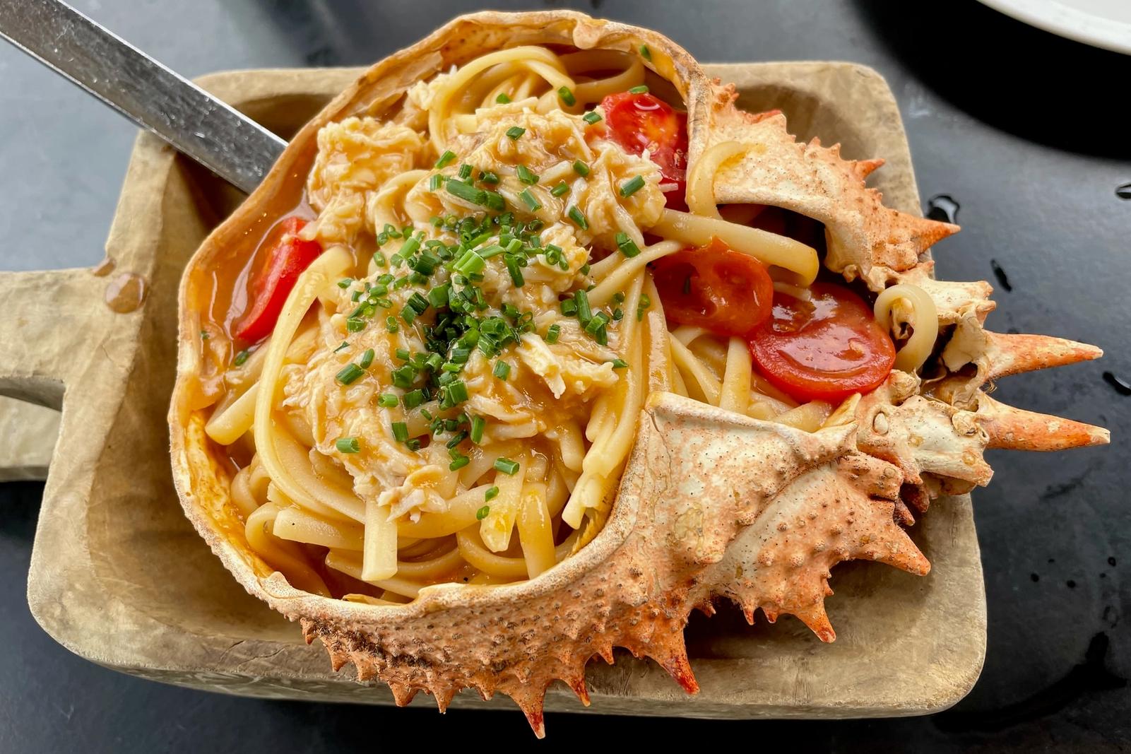 Linguines à l'araignée de mer