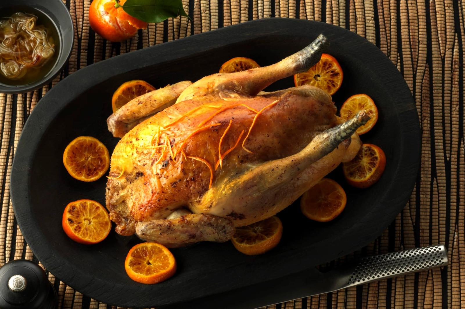 Chapon aux mandarines