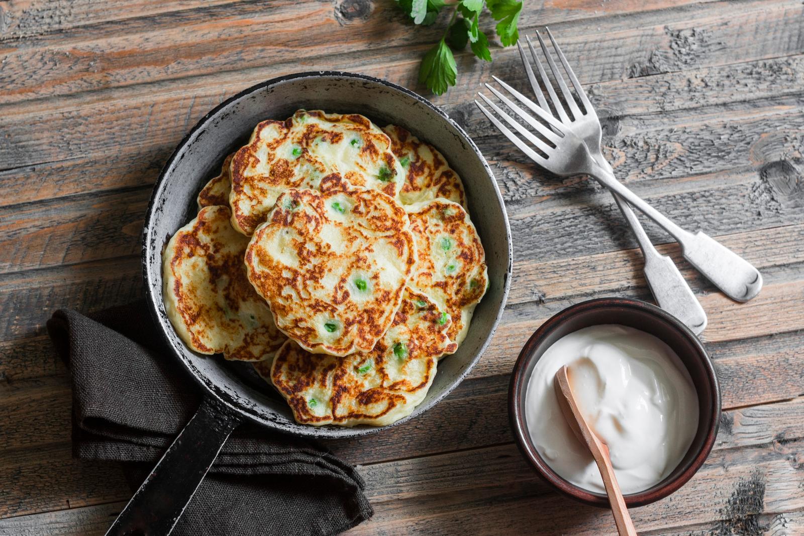 Galettes de pommes de terre et poireaux