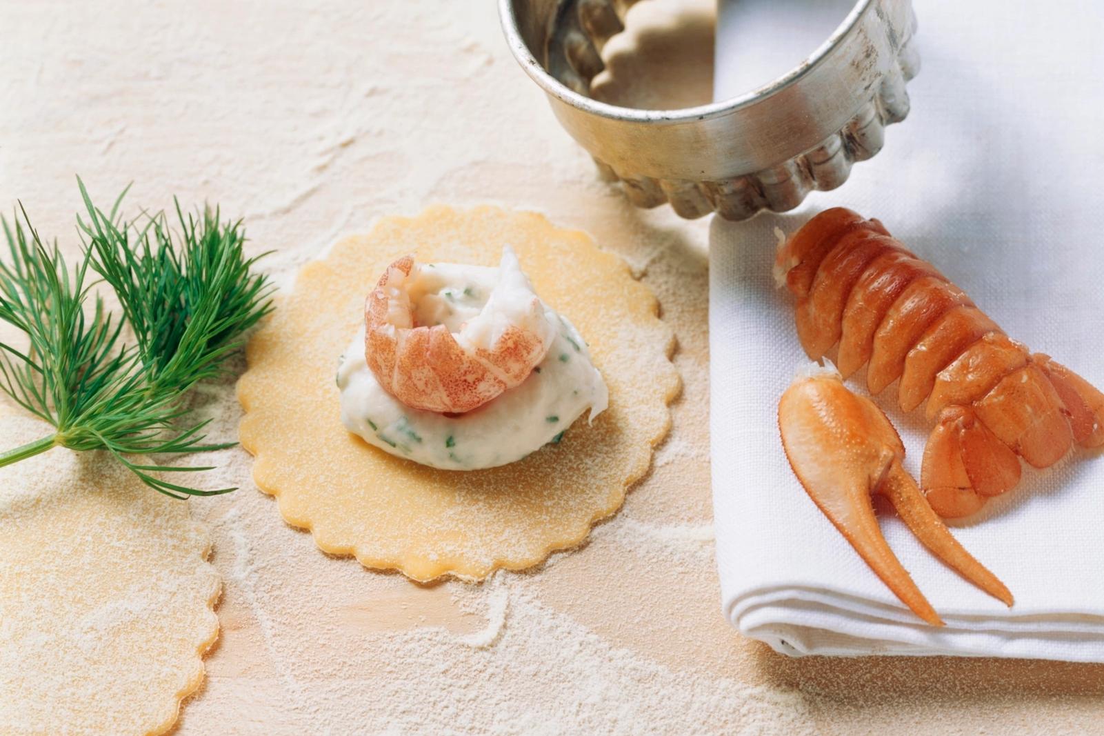 Raviolis farcis à la truite et aux écrevisses
