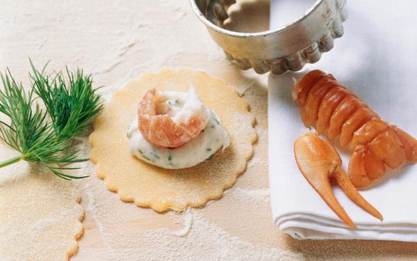 Raviolis farcis à la truite et aux écrevisses