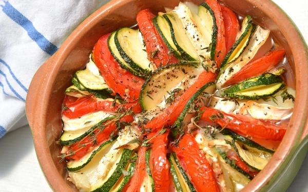 Recette du tian de légumes courgettes et tomates
