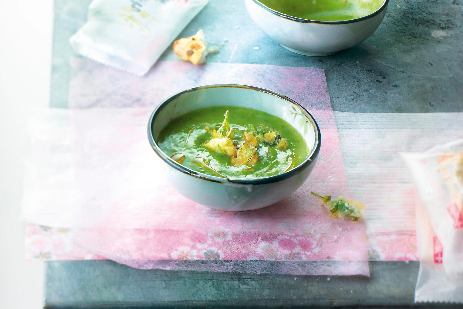 Velouté de coriandre aux tempuras