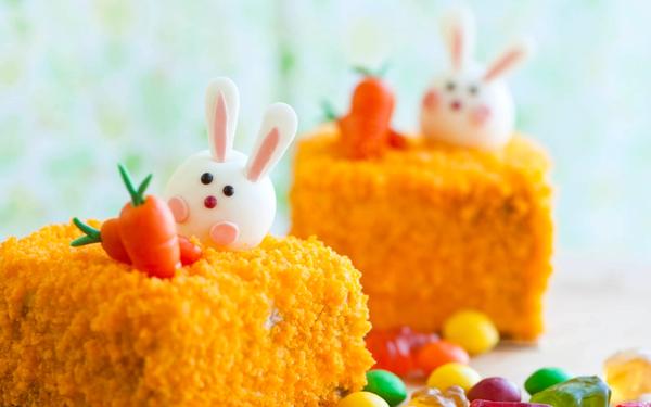 Gâteau carré aux carottes pour Pâques