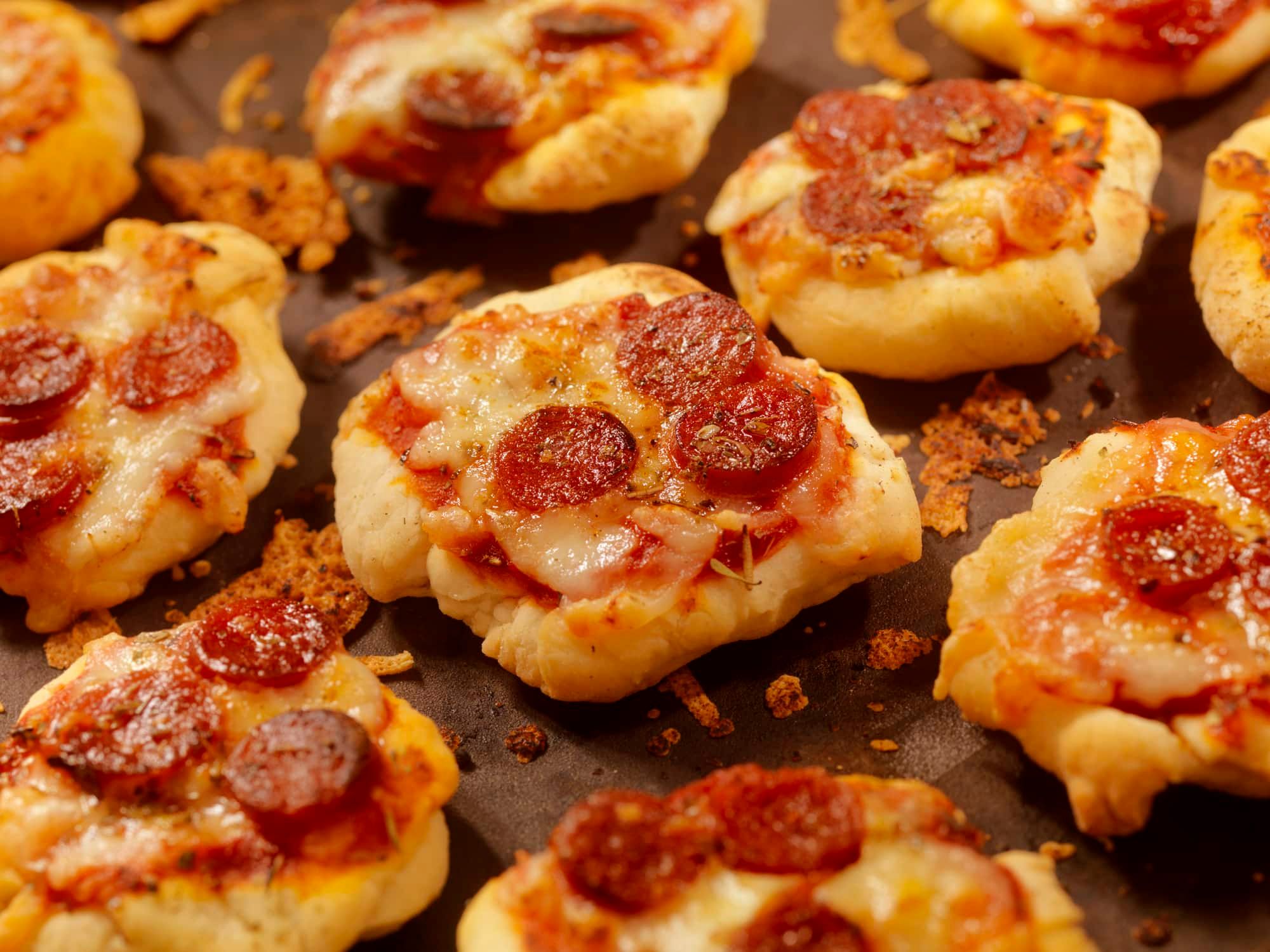 Mini pizzas au pepperoni