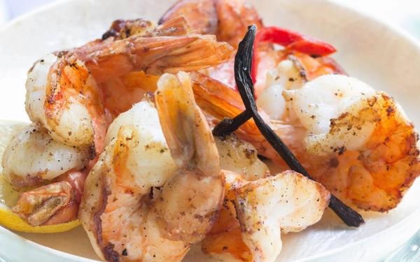 Gambas rôties à la vanille Bourbon et citron