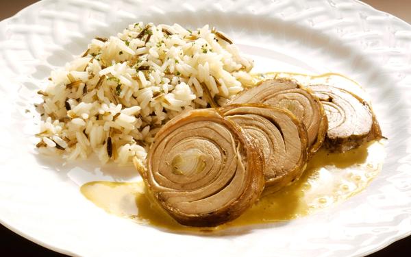 Roulades de sanglier au riz sauvage
