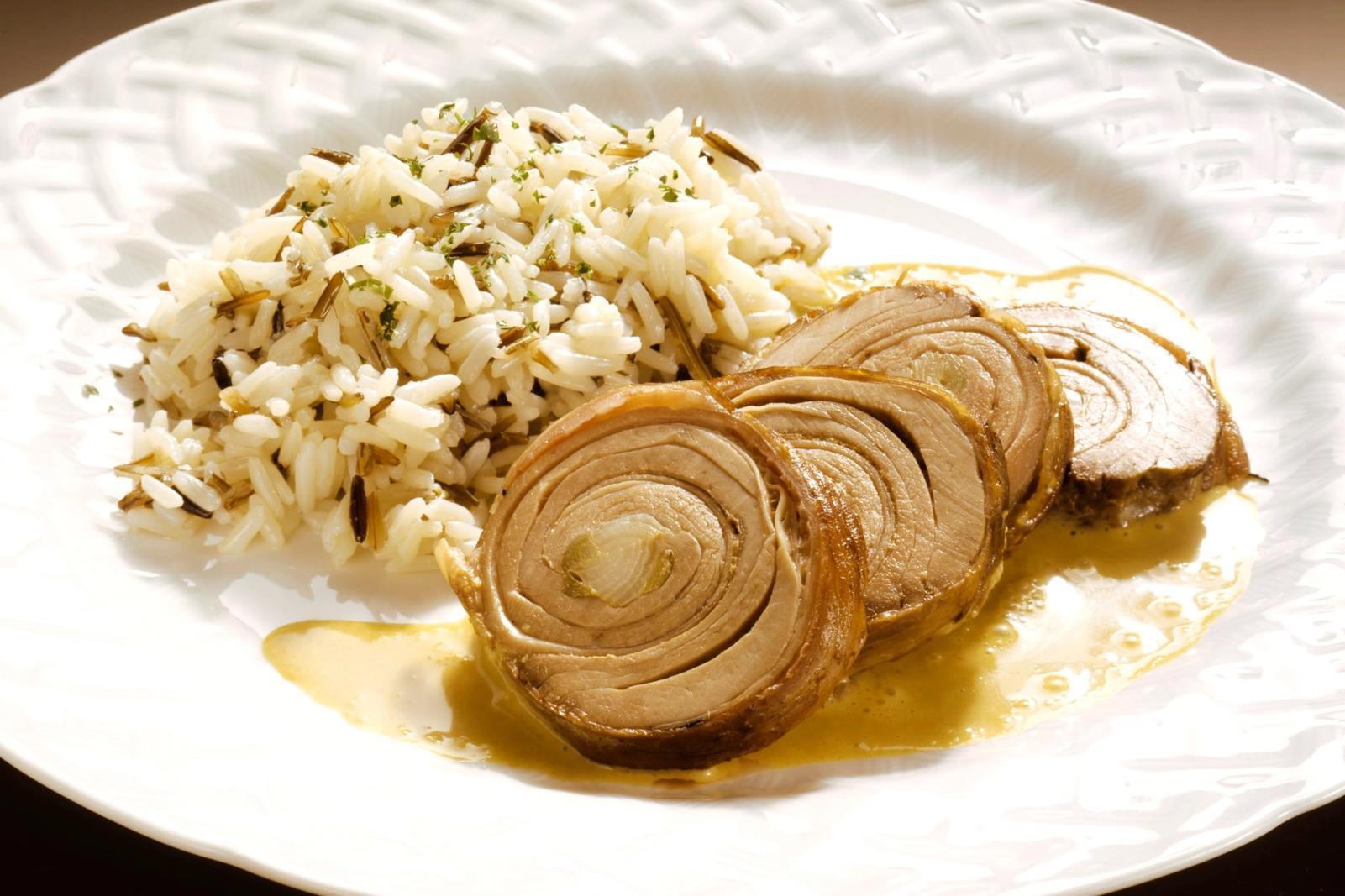 Roulades de sanglier au riz sauvage