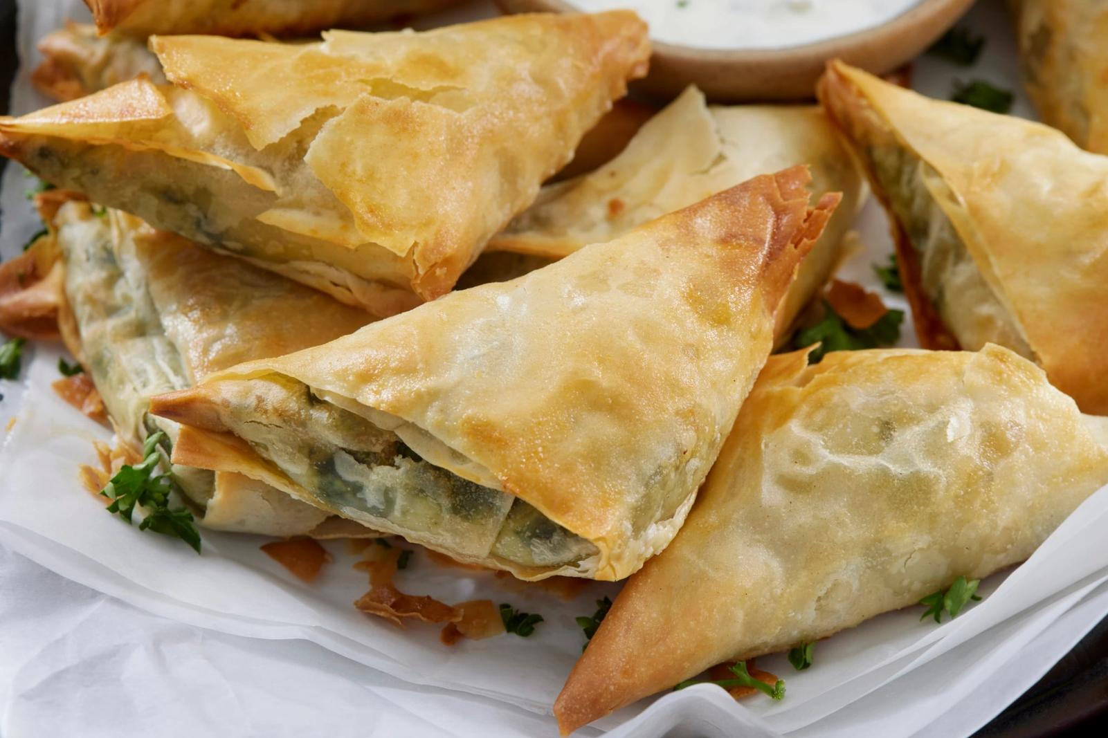 Spanakopita à la sauce tzatziki