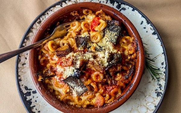 Pâtes anelletti aux légumes au four