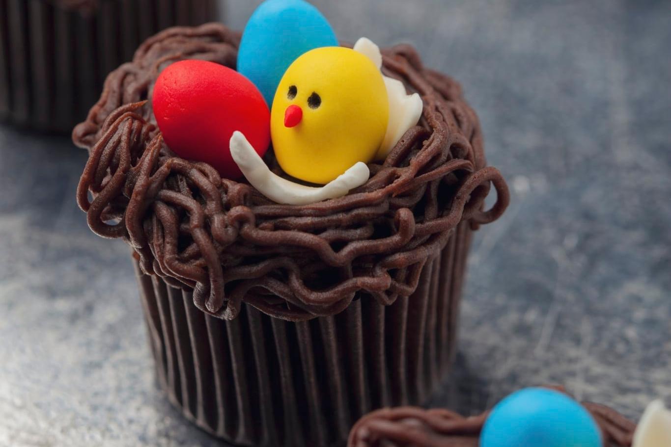 Cupcakes au chocolat pour Pâques