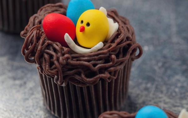 Cupcakes au chocolat pour Pâques