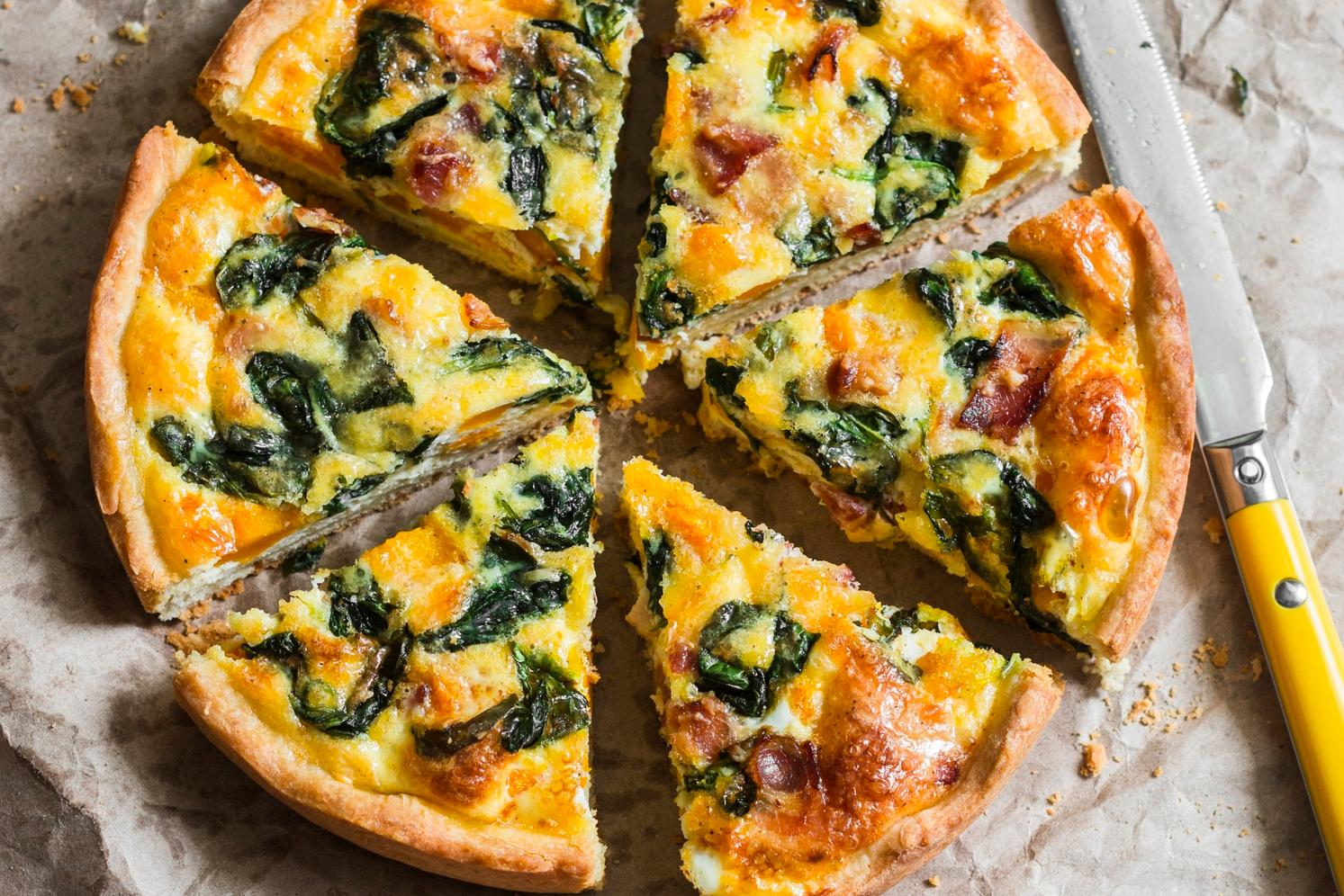 Tarte à la courge musquée, aux épinards et fromage
