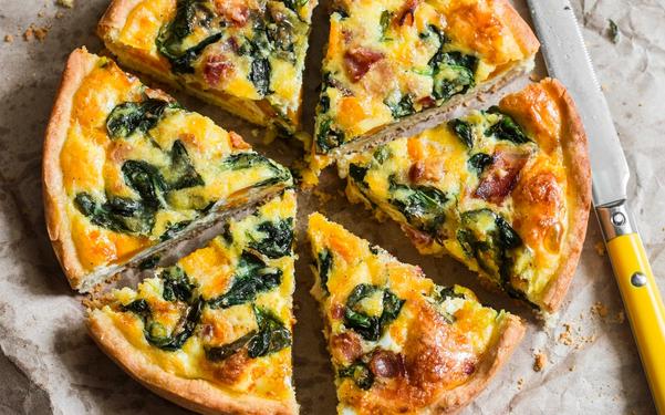 Tarte à la courge musquée, aux épinards et fromage