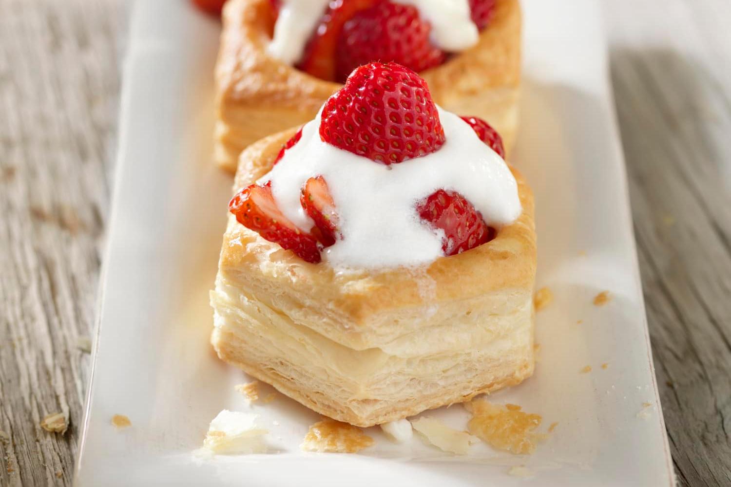 Recette feuilleté fraise à la crème fraiche