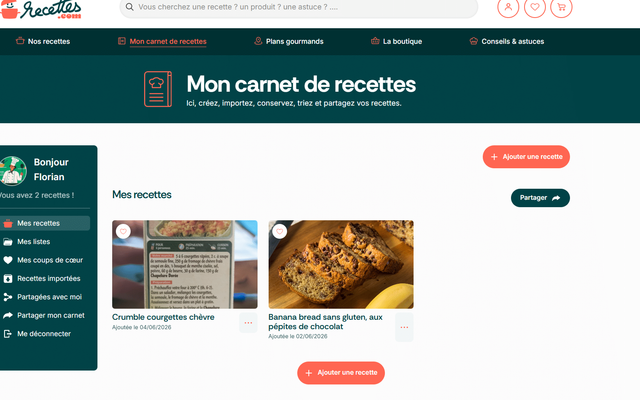 Recettes.com lance son carnet de recettes : une nouveauté pensée pour vous !