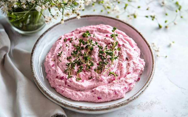 Crème de radis roses au fromage frais