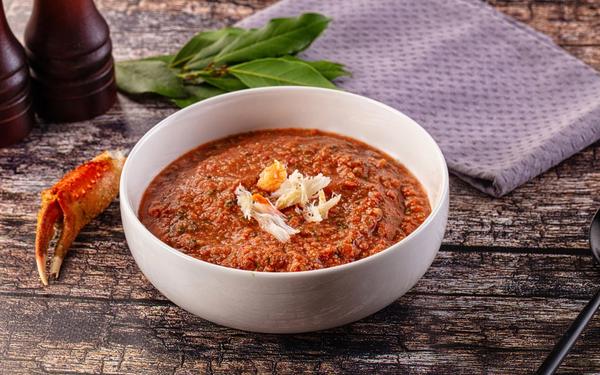 Gaspacho de tomates au crabe
