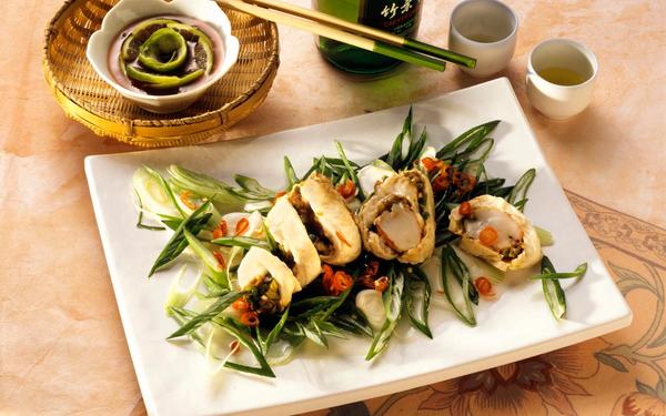 Rouleaux de plie à la vapeur avec crevettes