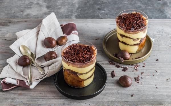 Tiramisù aux châtaignes et chocolat